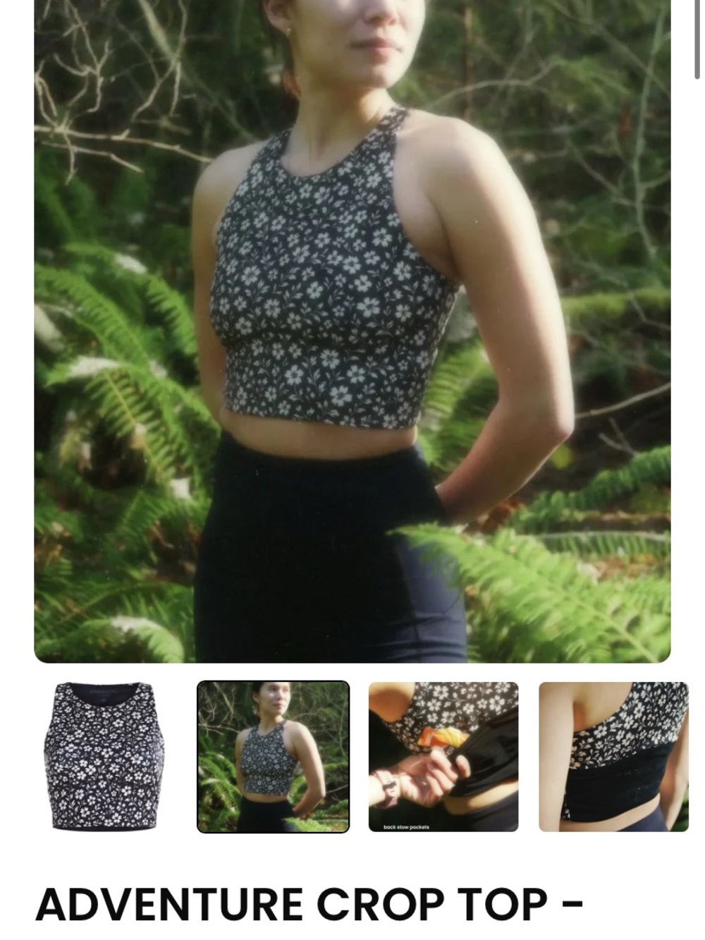 Adventure Crop Top - Black Floral